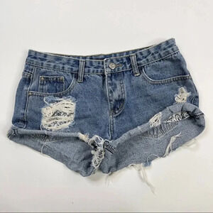 Blanche Denim Distressed Shorts